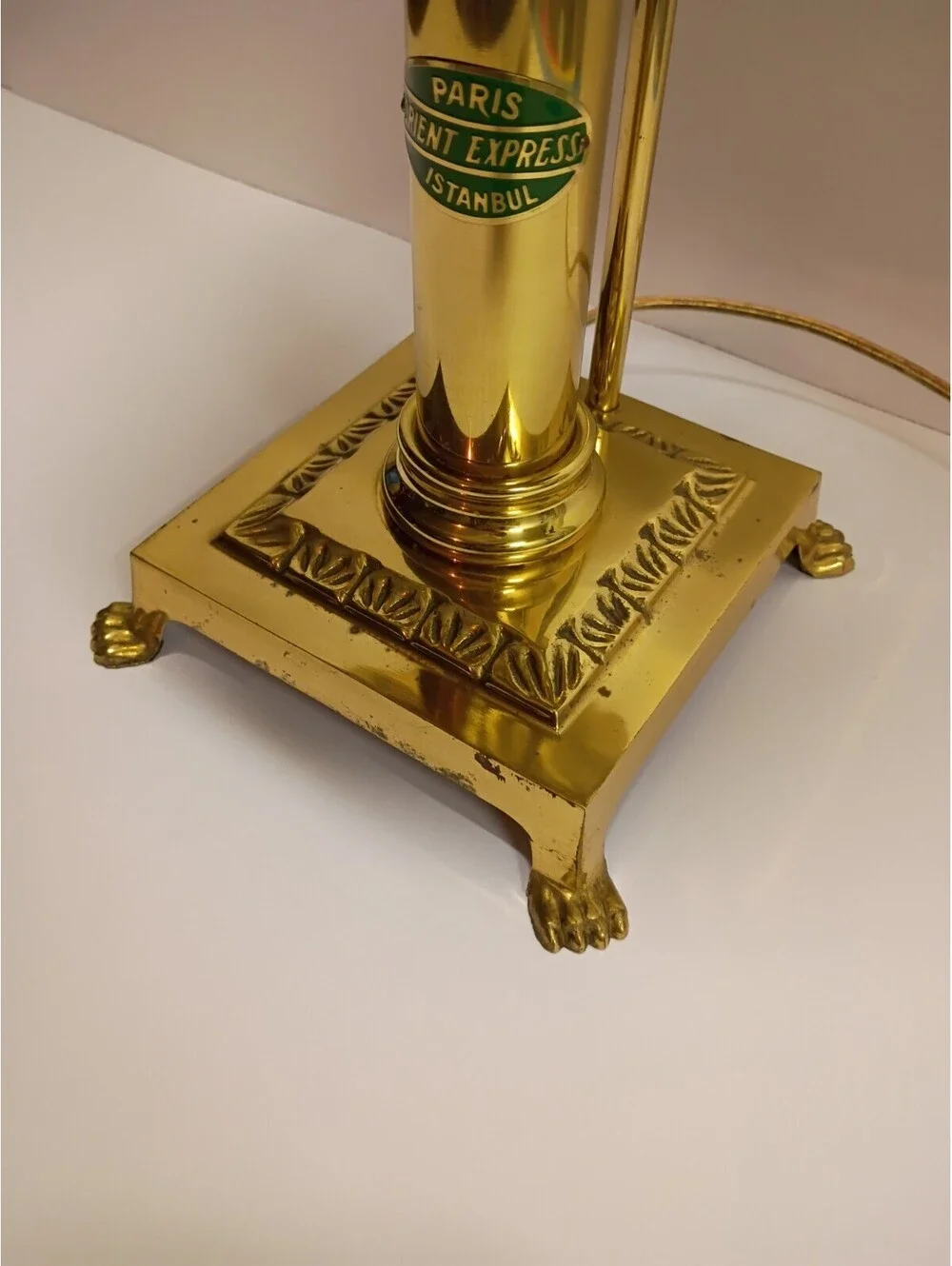 Vintage Paris Orient Express Istanbul Brass Adjustable Table Lamp 51cm-Works!-